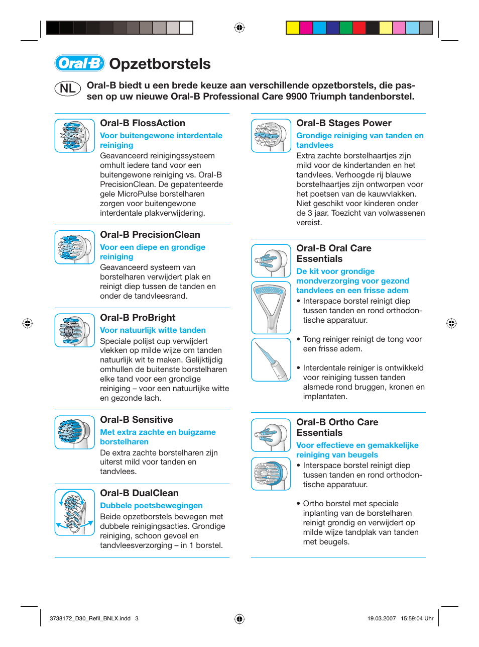 Opzetborstels | Braun 9900 User Manual | Page 3 / 6