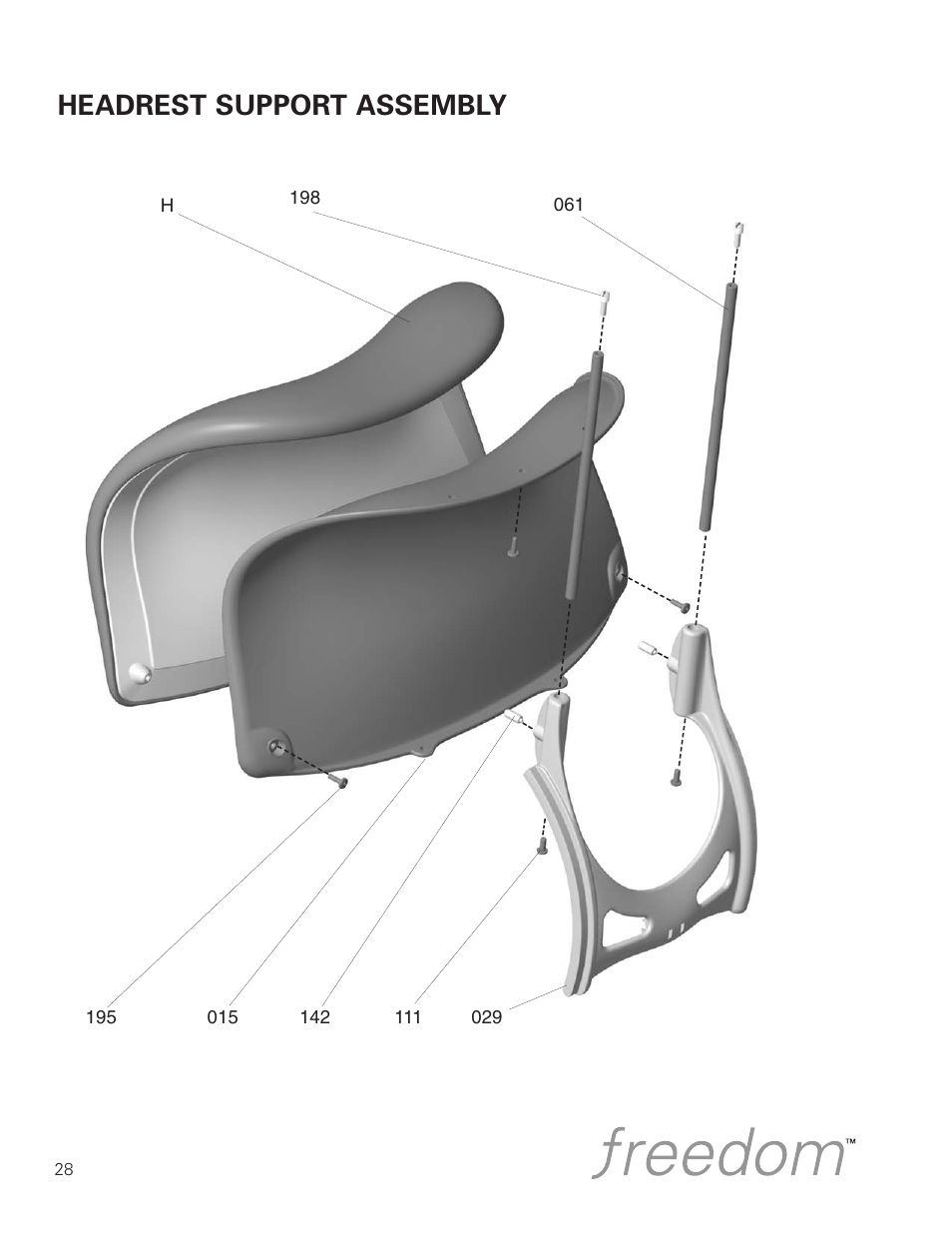 Humanscale Freedom Headrest Support Assembly User Manual | 2 pages