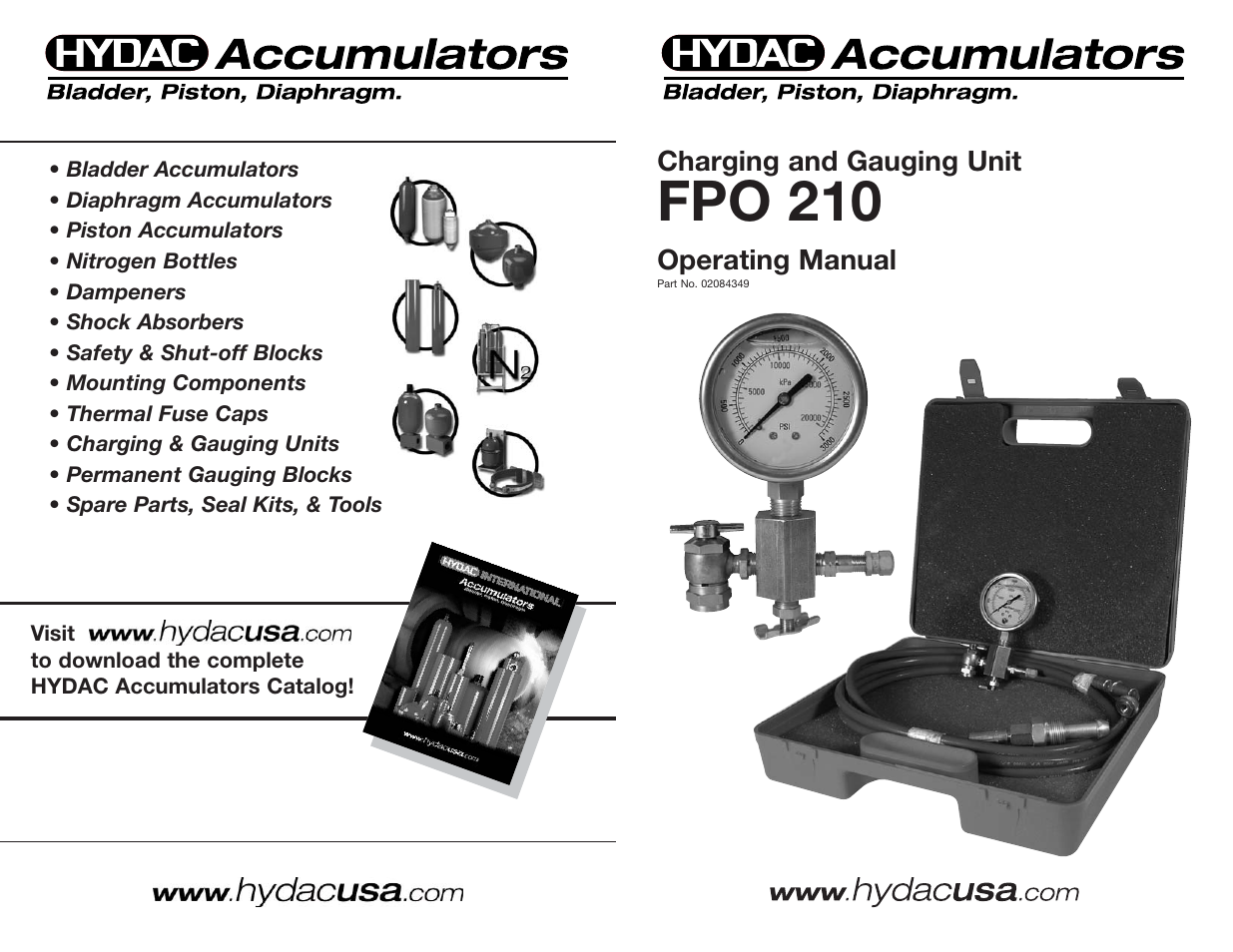 HYDAC FPO 210 Series User Manual | 2 pages