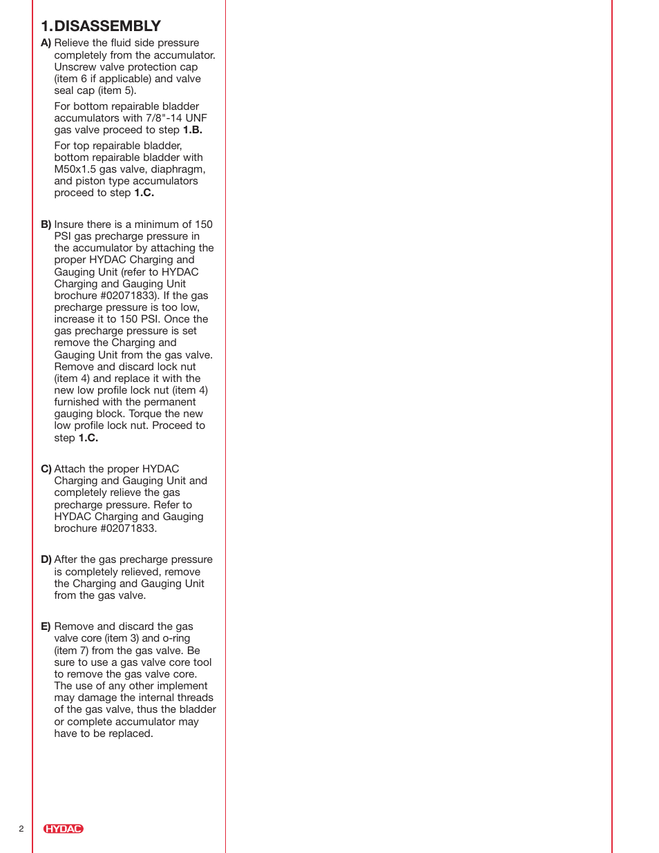 Disassembly | HYDAC Permanent Gauging Blocks User Manual | Page 2 / 8