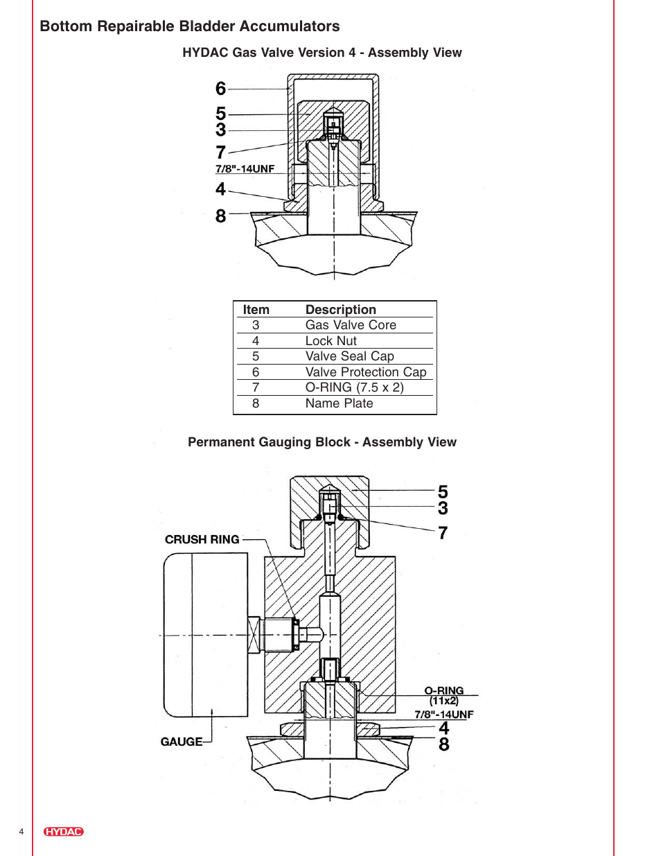 HYDAC Permanent Gauging Blocks User Manual | Page 4 / 8