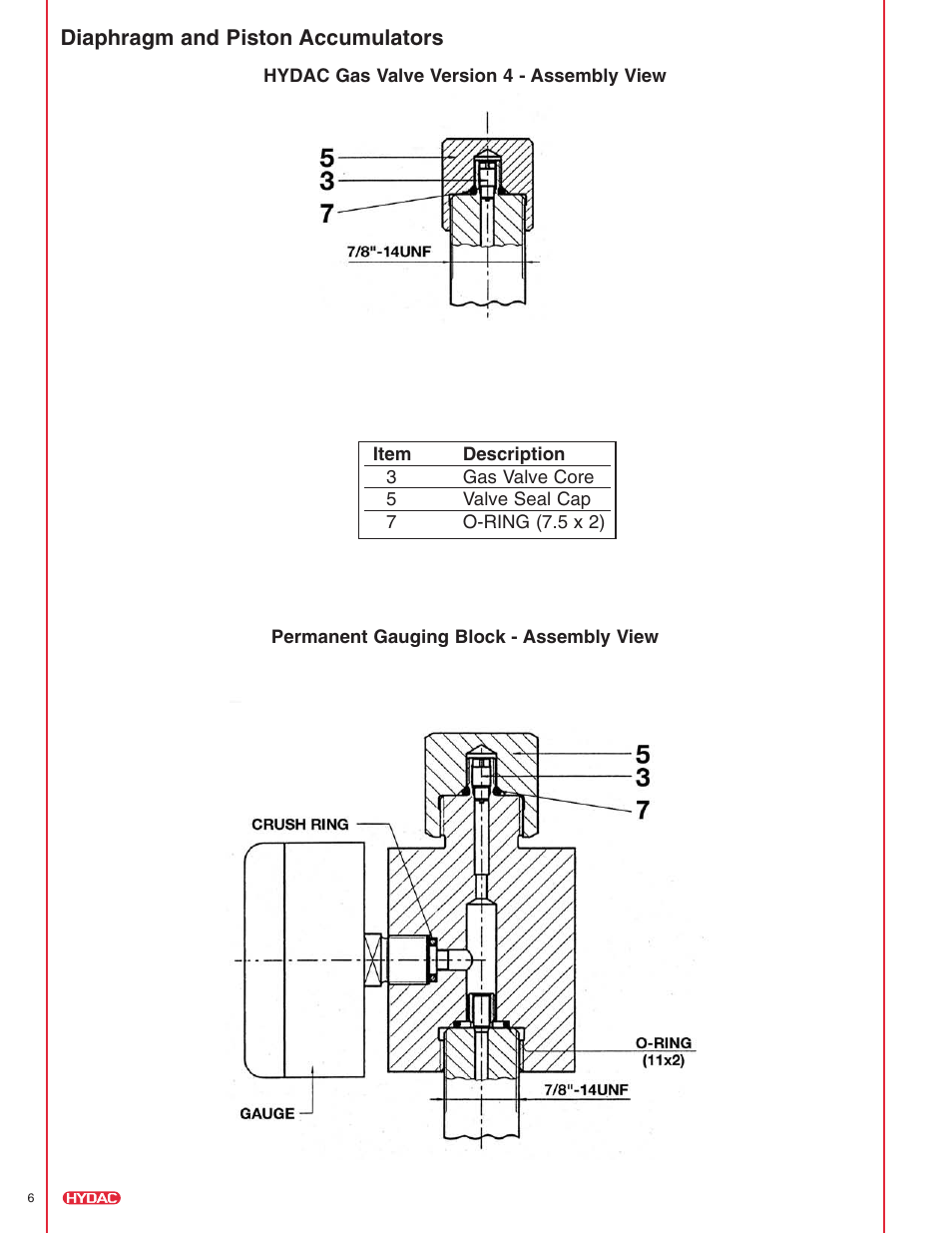 HYDAC Permanent Gauging Blocks User Manual | Page 6 / 8