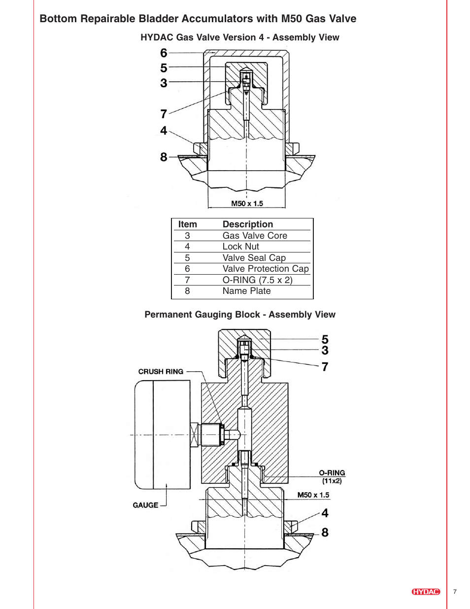 HYDAC Permanent Gauging Blocks User Manual | Page 7 / 8