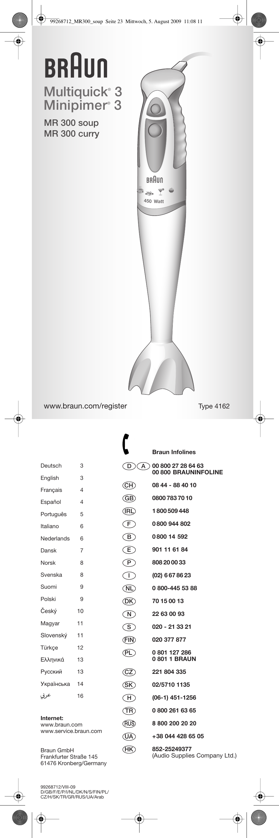 Braun Multiquick 3 4162 User Manual | 21 pages