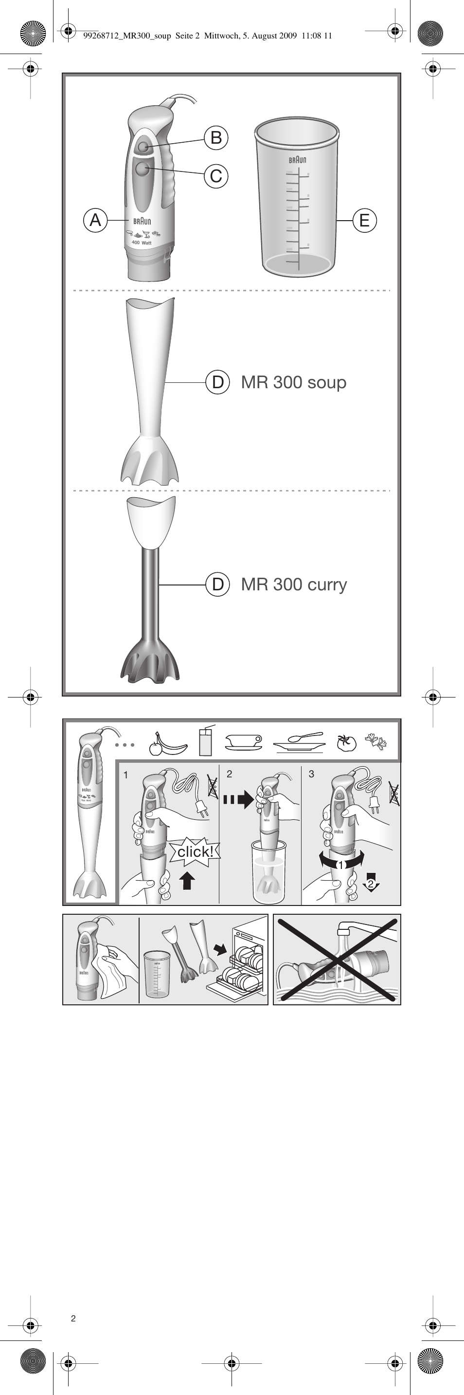 Click | Braun Multiquick 3 4162 User Manual | Page 2 / 21