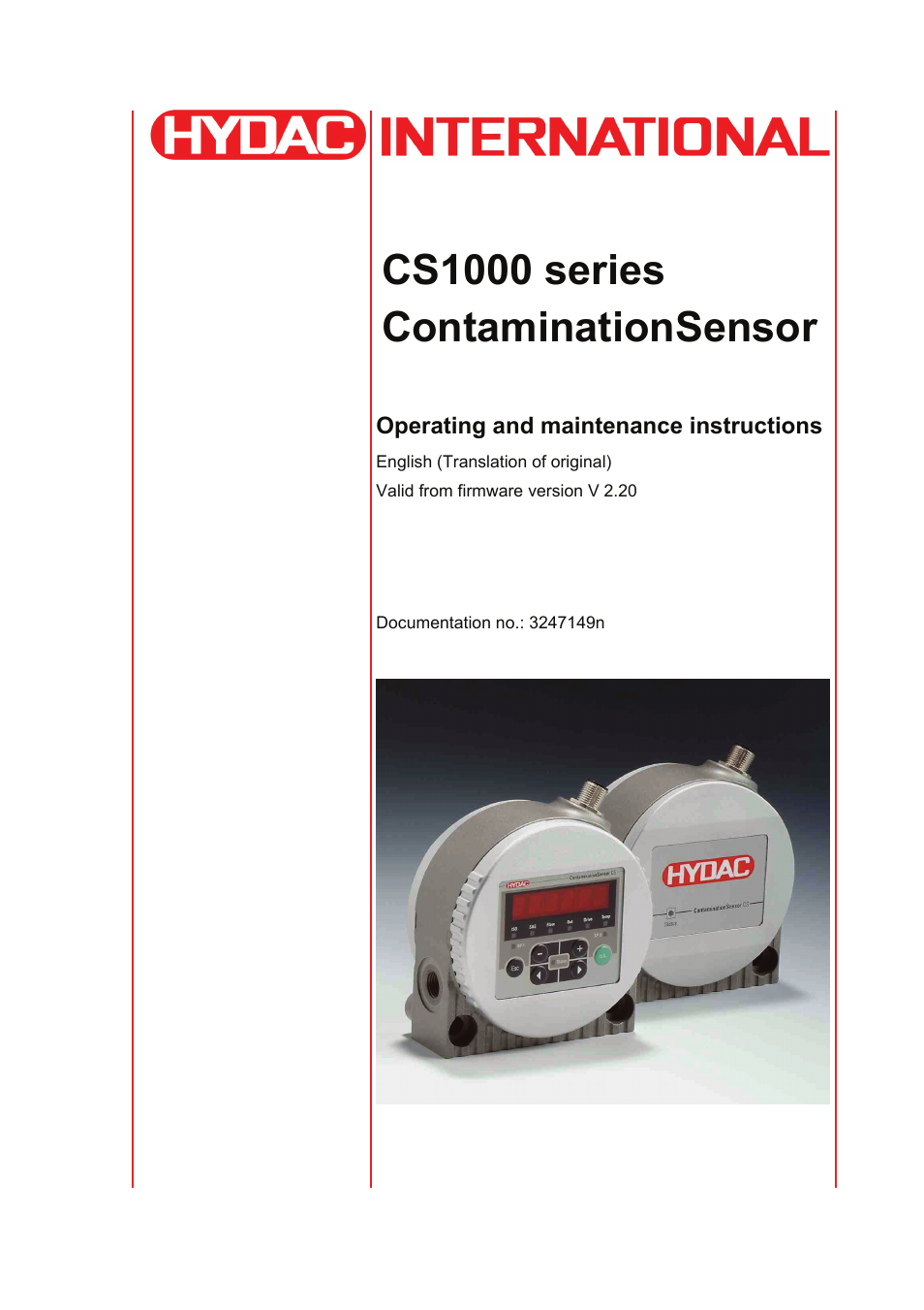 HYDAC CS 1000 User Manual | 100 pages