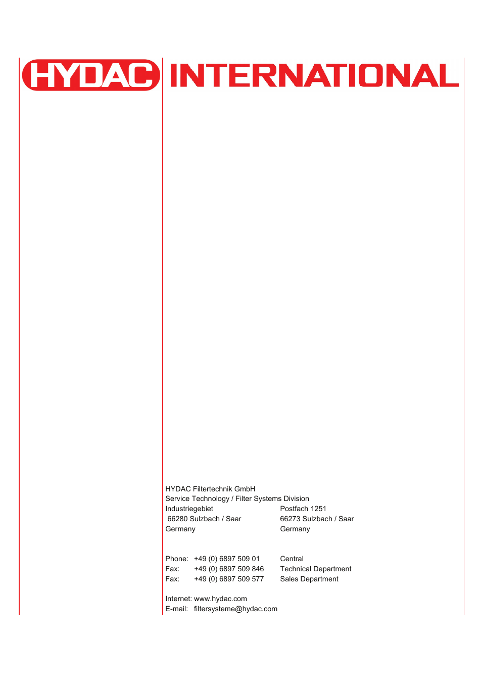 HYDAC CS 1000 User Manual | Page 100 / 100