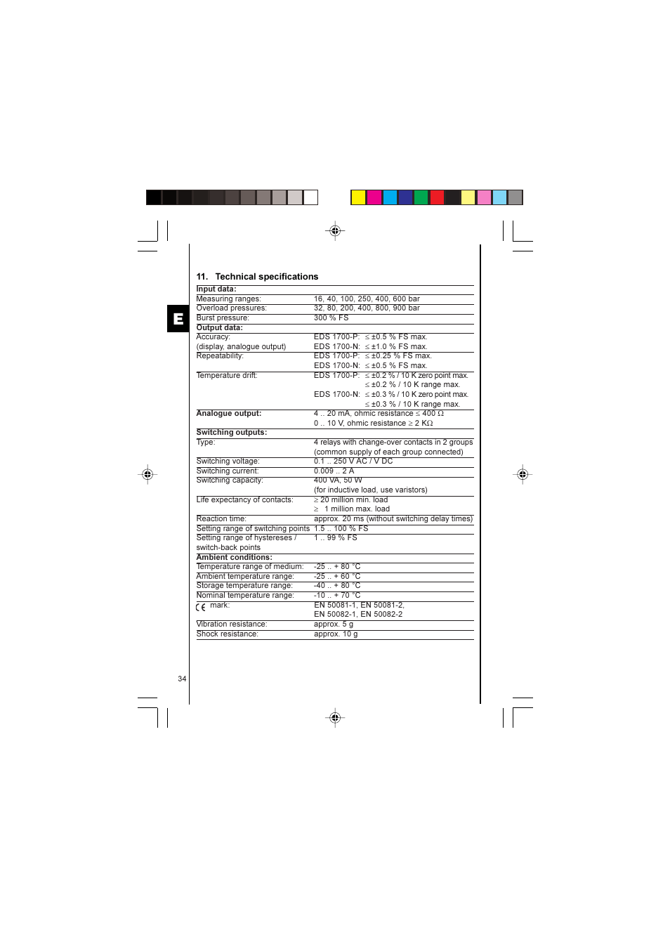 HYDAC EDS 1700 User Manual | Page 34 / 56