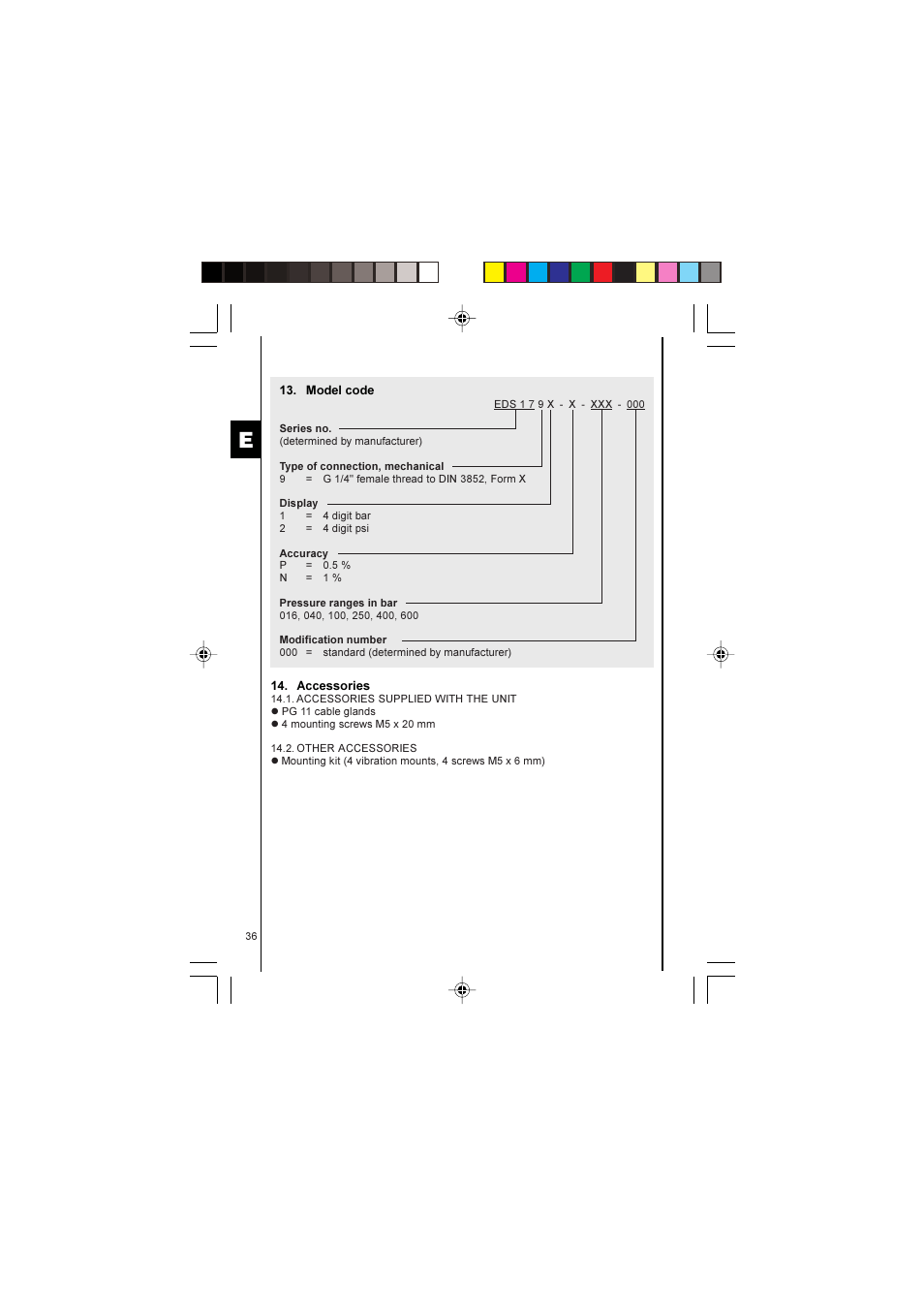HYDAC EDS 1700 User Manual | Page 36 / 56