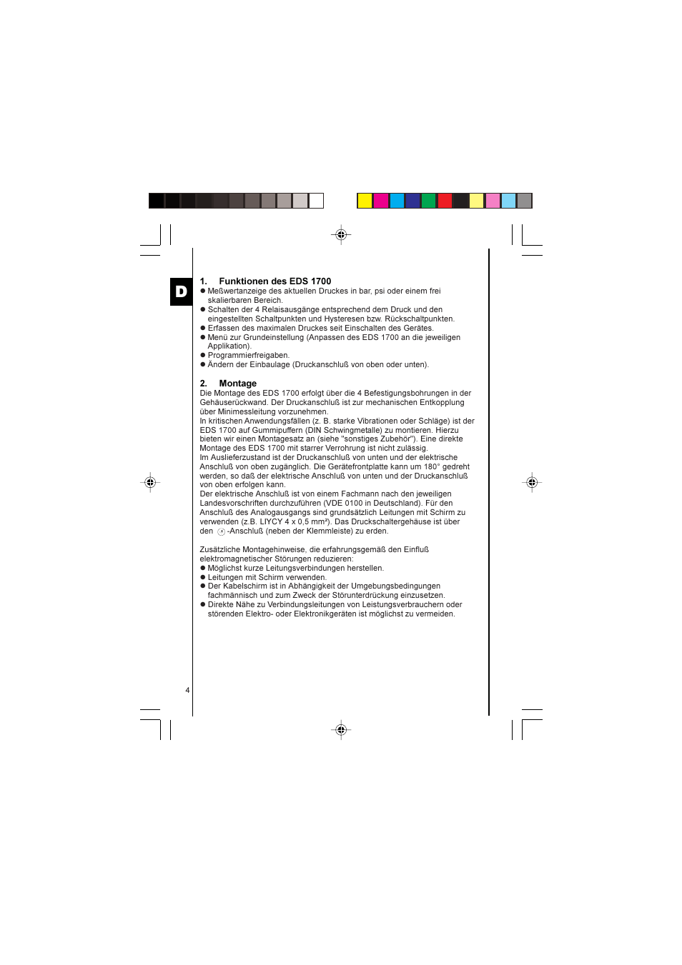 HYDAC EDS 1700 User Manual | Page 4 / 56