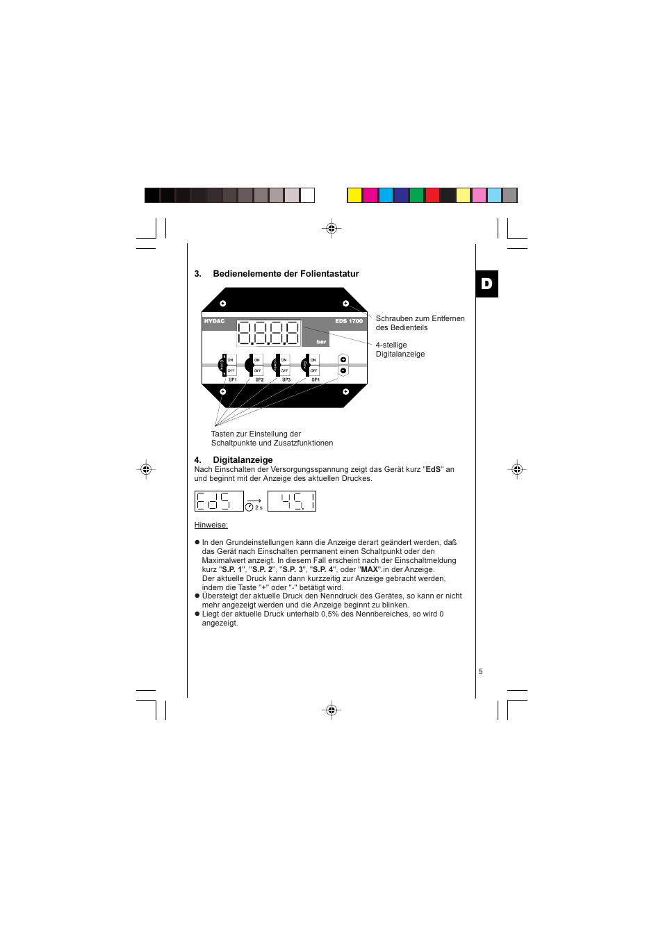 HYDAC EDS 1700 User Manual | Page 5 / 56