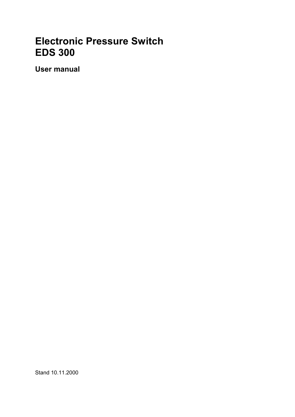 HYDAC EDS 300 User Manual | 14 pages