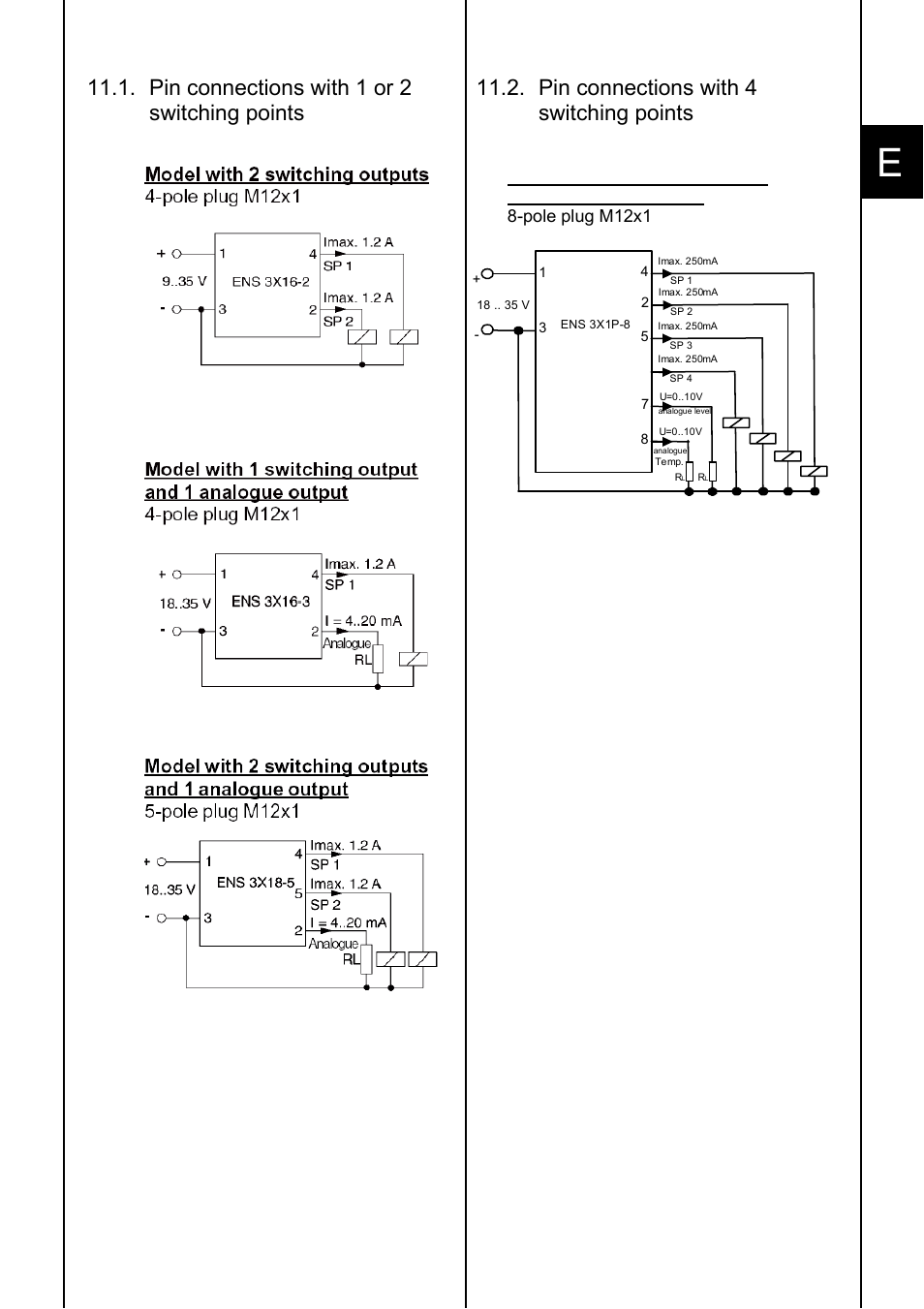 Pin connections | HYDAC ENS 3000 User Manual | Page 21 / 32