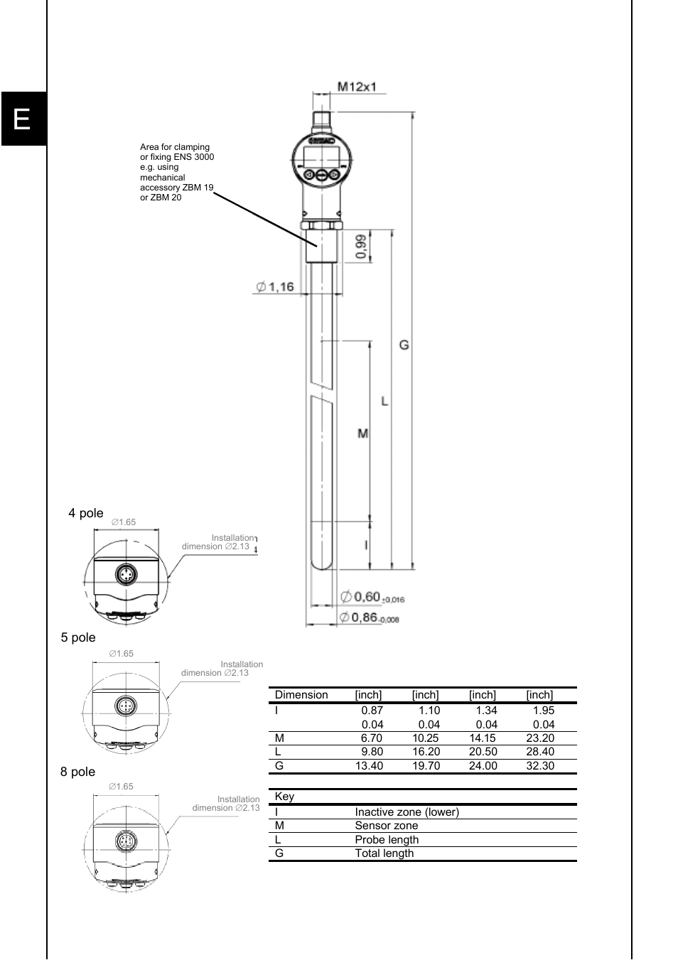 Dimensions, Ens 3000, ceramic | HYDAC ENS 3000 User Manual | Page 28 / 32