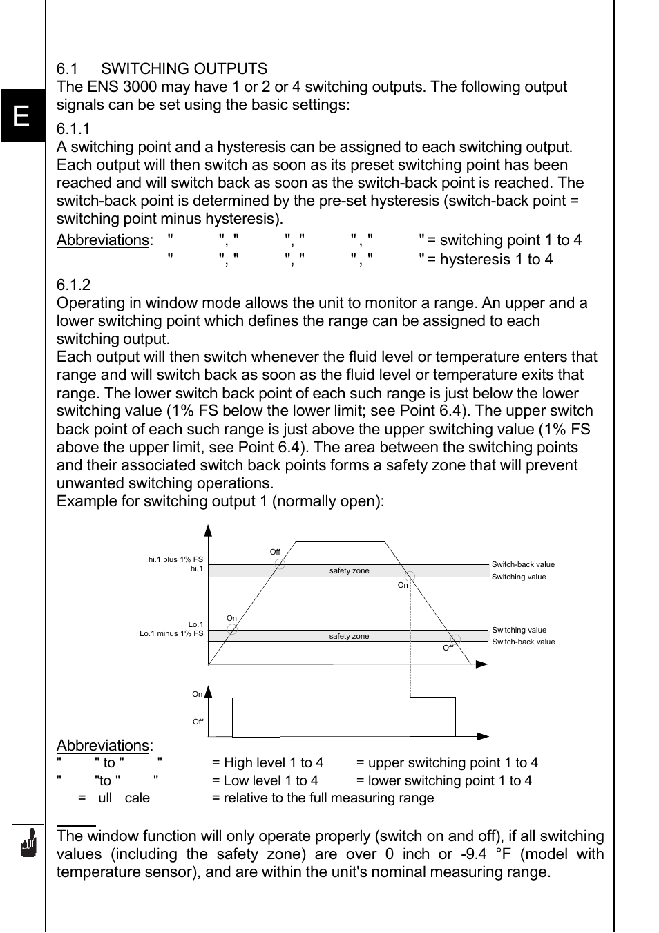 Output signals, Abbreviations | HYDAC ENS 3000 User Manual | Page 8 / 32