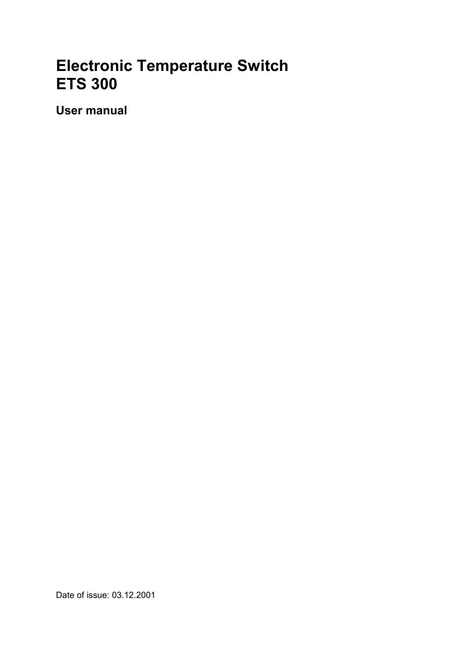 HYDAC ETS 300 User Manual | 17 pages