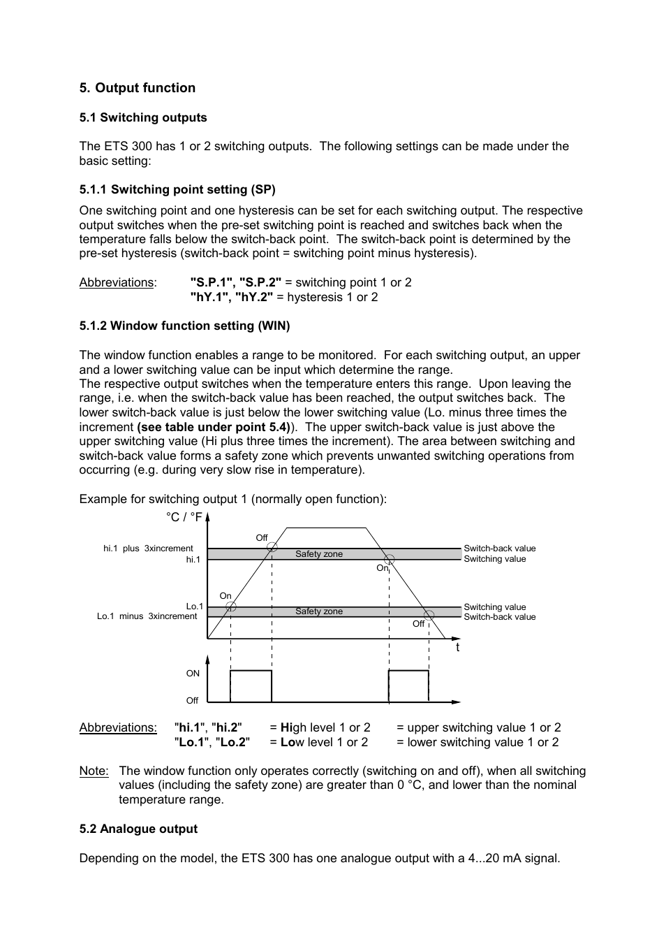 Output function | HYDAC ETS 300 User Manual | Page 4 / 17