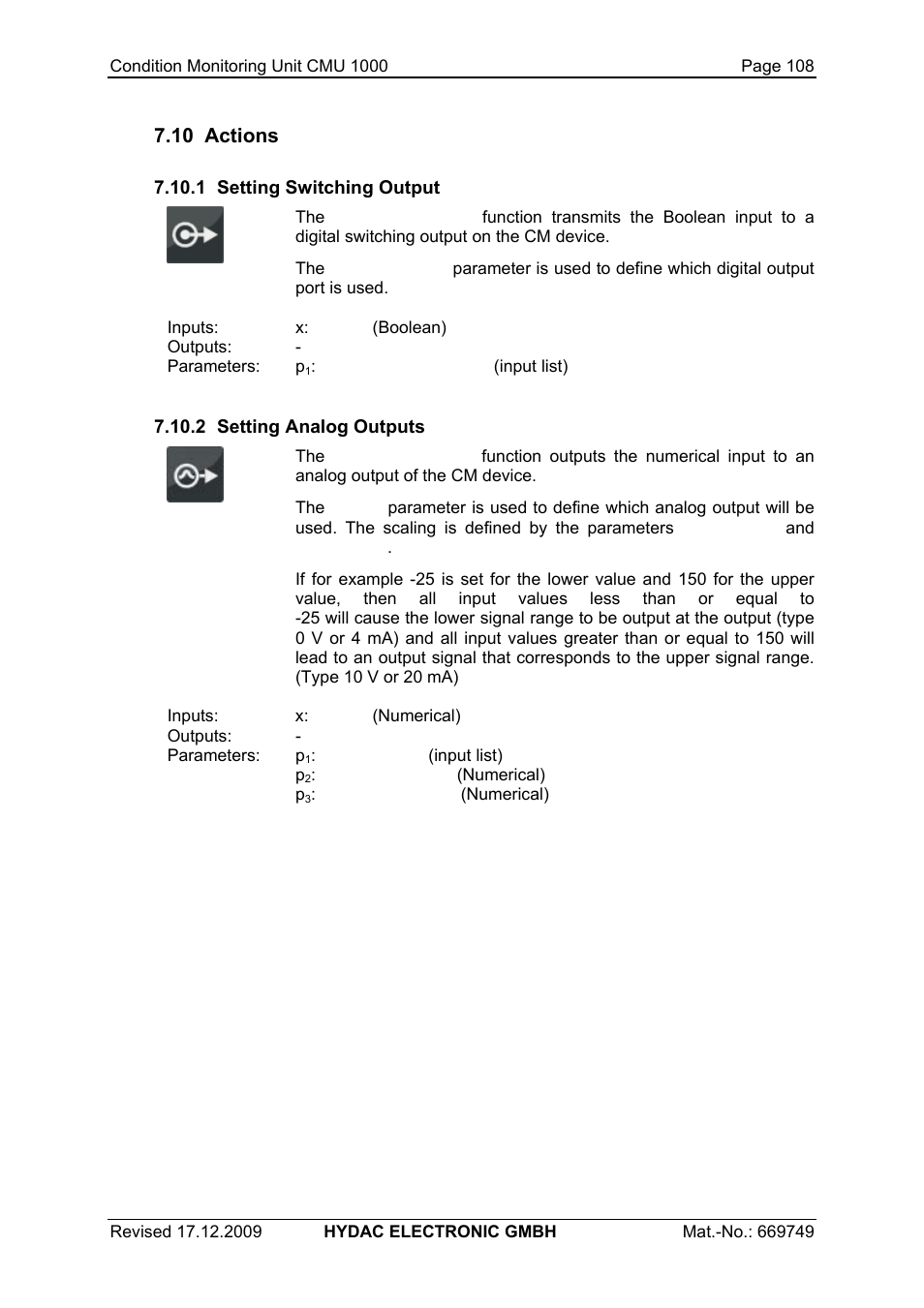 10 actions | HYDAC CMU 1000 User Manual | Page 108 / 122