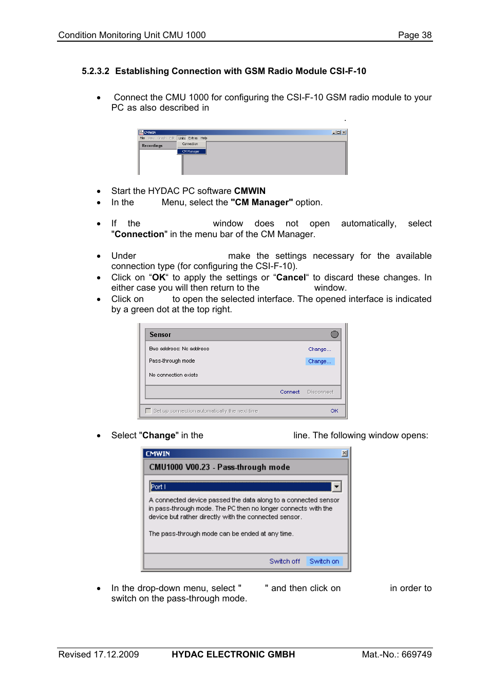 HYDAC CMU 1000 User Manual | Page 38 / 122