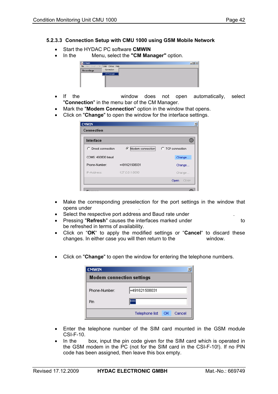 HYDAC CMU 1000 User Manual | Page 42 / 122