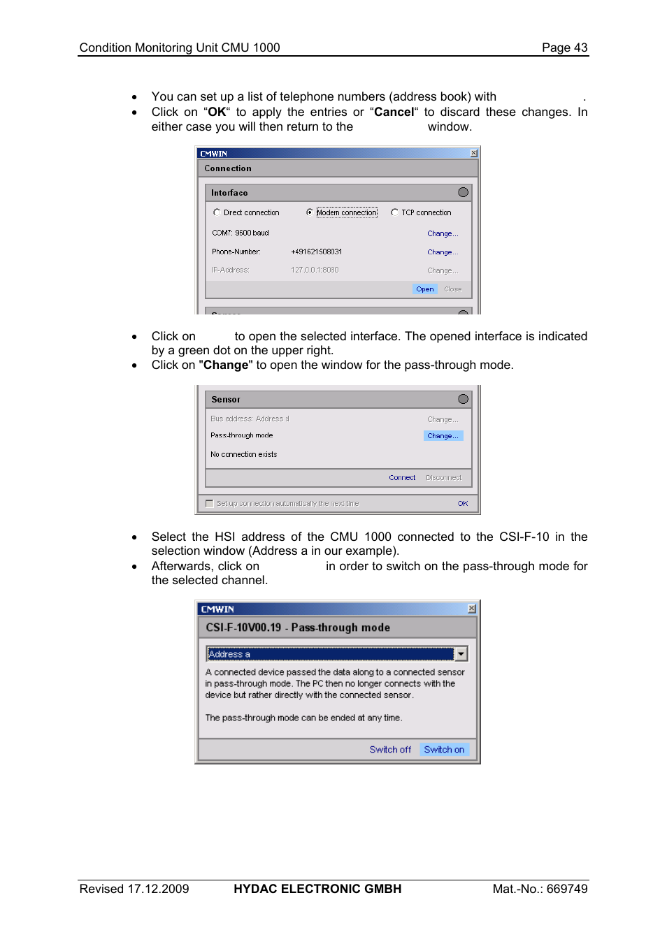 HYDAC CMU 1000 User Manual | Page 43 / 122