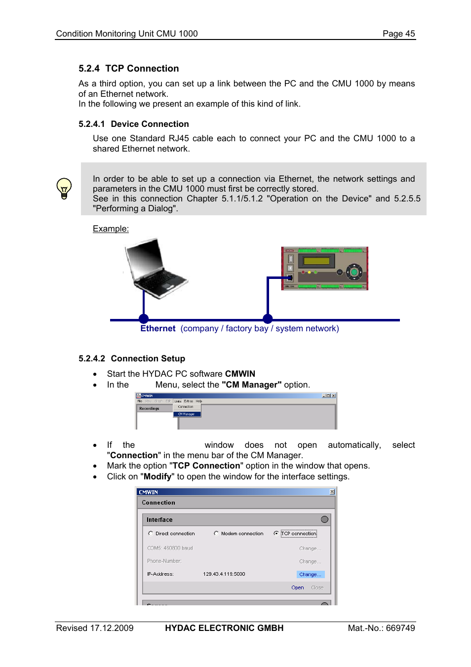 HYDAC CMU 1000 User Manual | Page 45 / 122