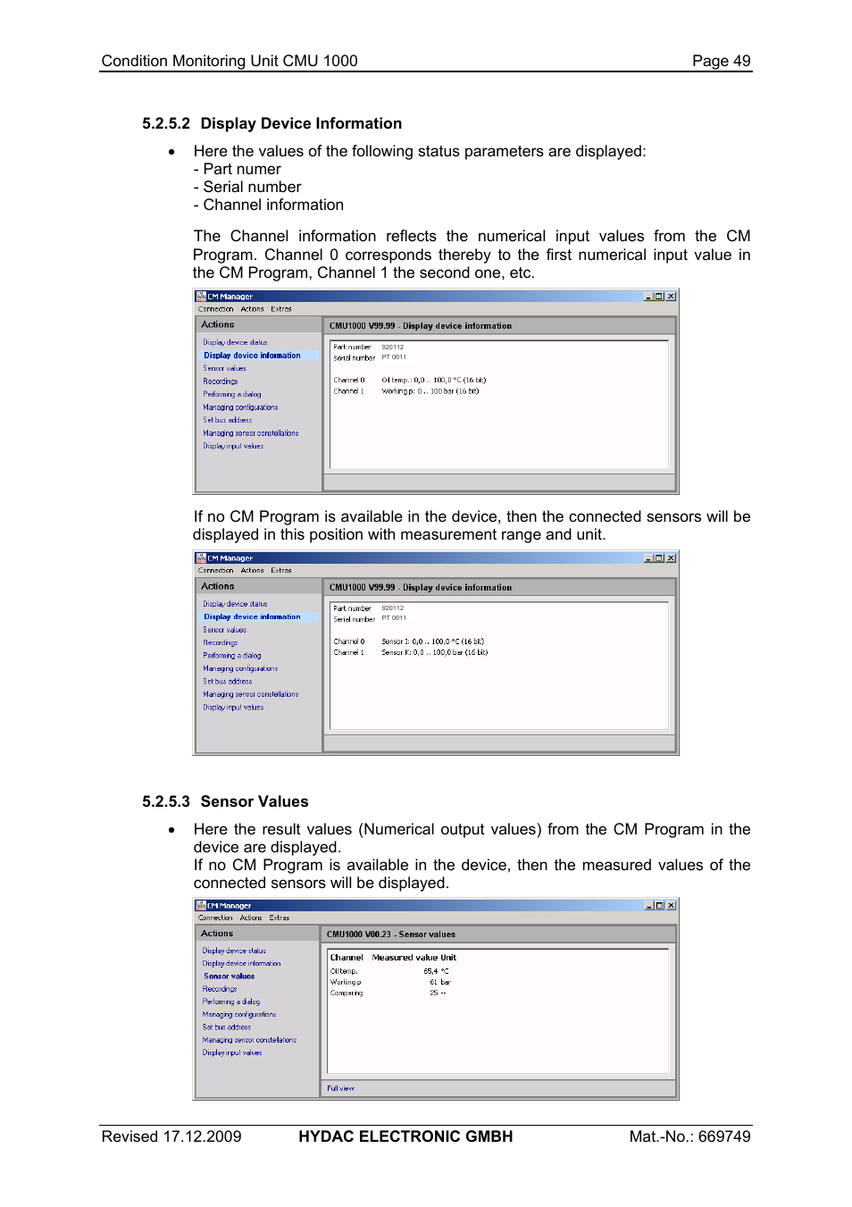 HYDAC CMU 1000 User Manual | Page 49 / 122