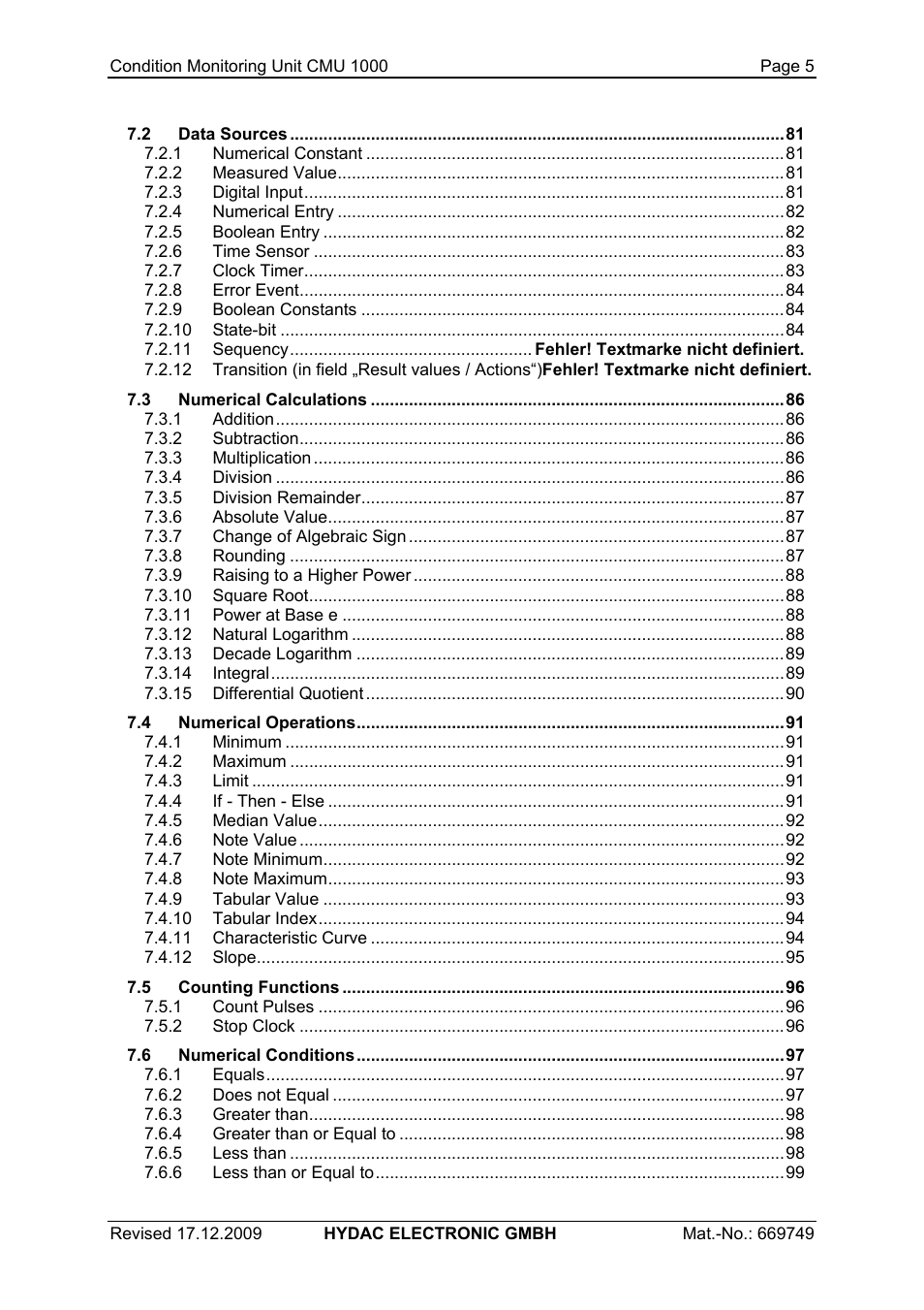 HYDAC CMU 1000 User Manual | Page 5 / 122