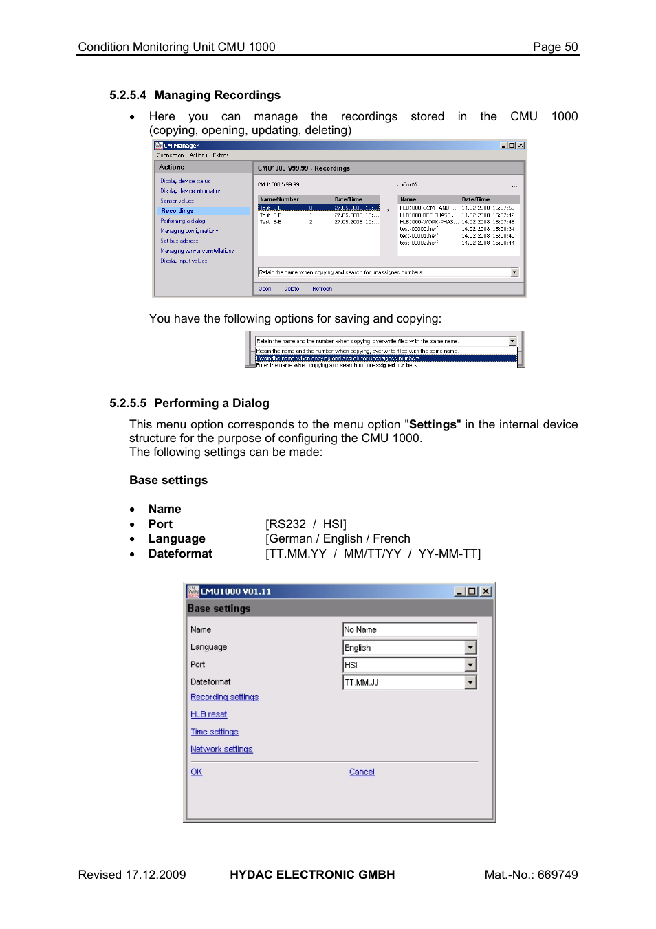 HYDAC CMU 1000 User Manual | Page 50 / 122