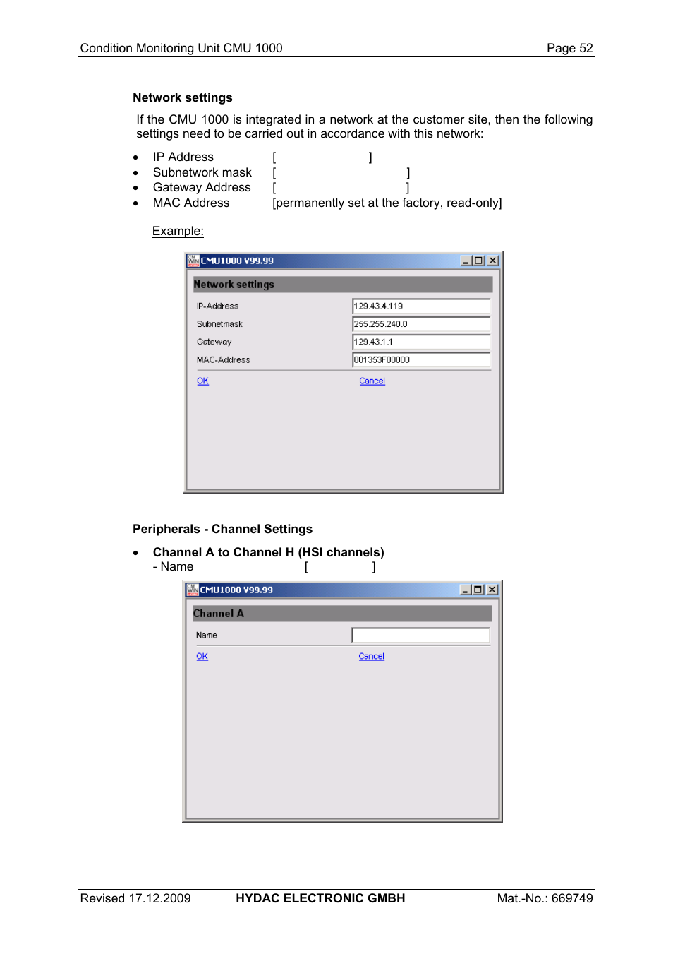 HYDAC CMU 1000 User Manual | Page 52 / 122
