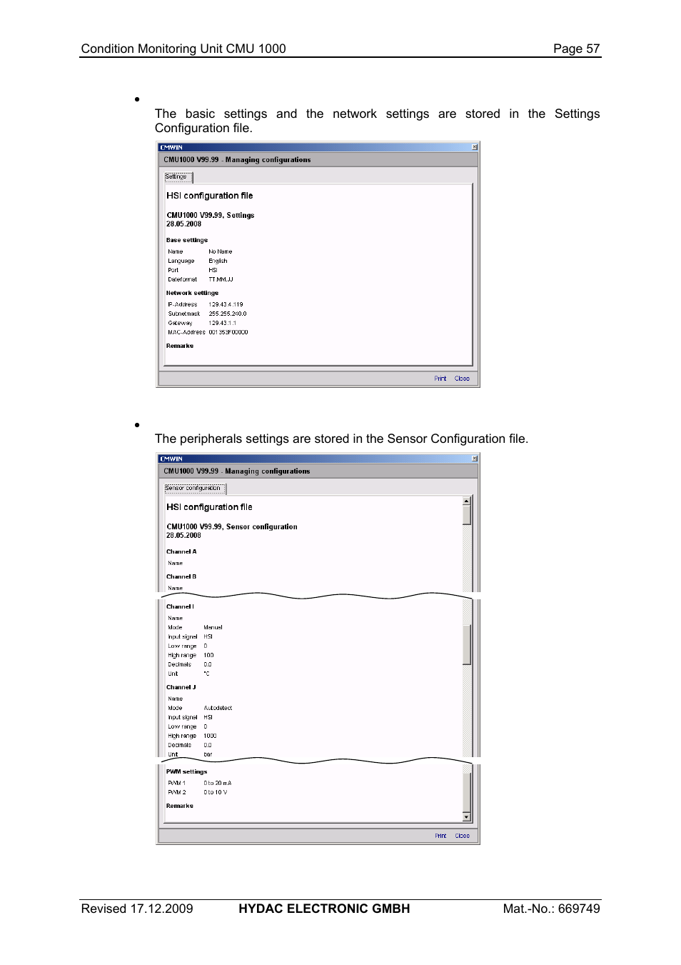 HYDAC CMU 1000 User Manual | Page 57 / 122