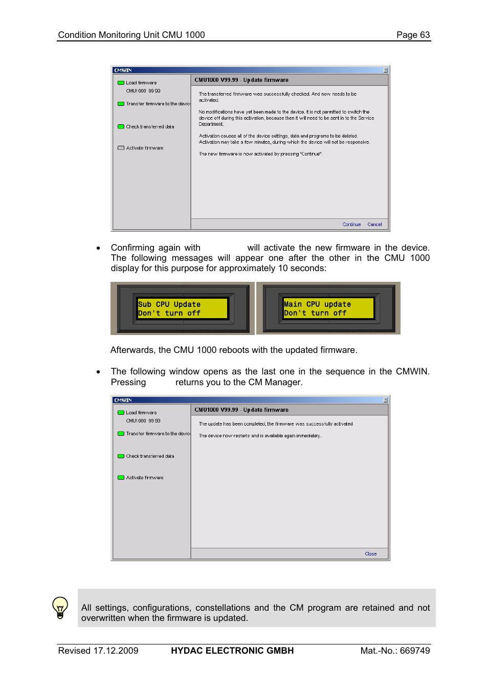 HYDAC CMU 1000 User Manual | Page 63 / 122