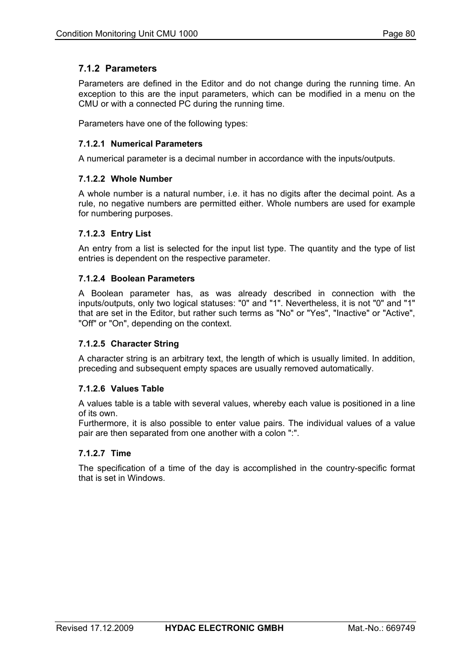 HYDAC CMU 1000 User Manual | Page 80 / 122