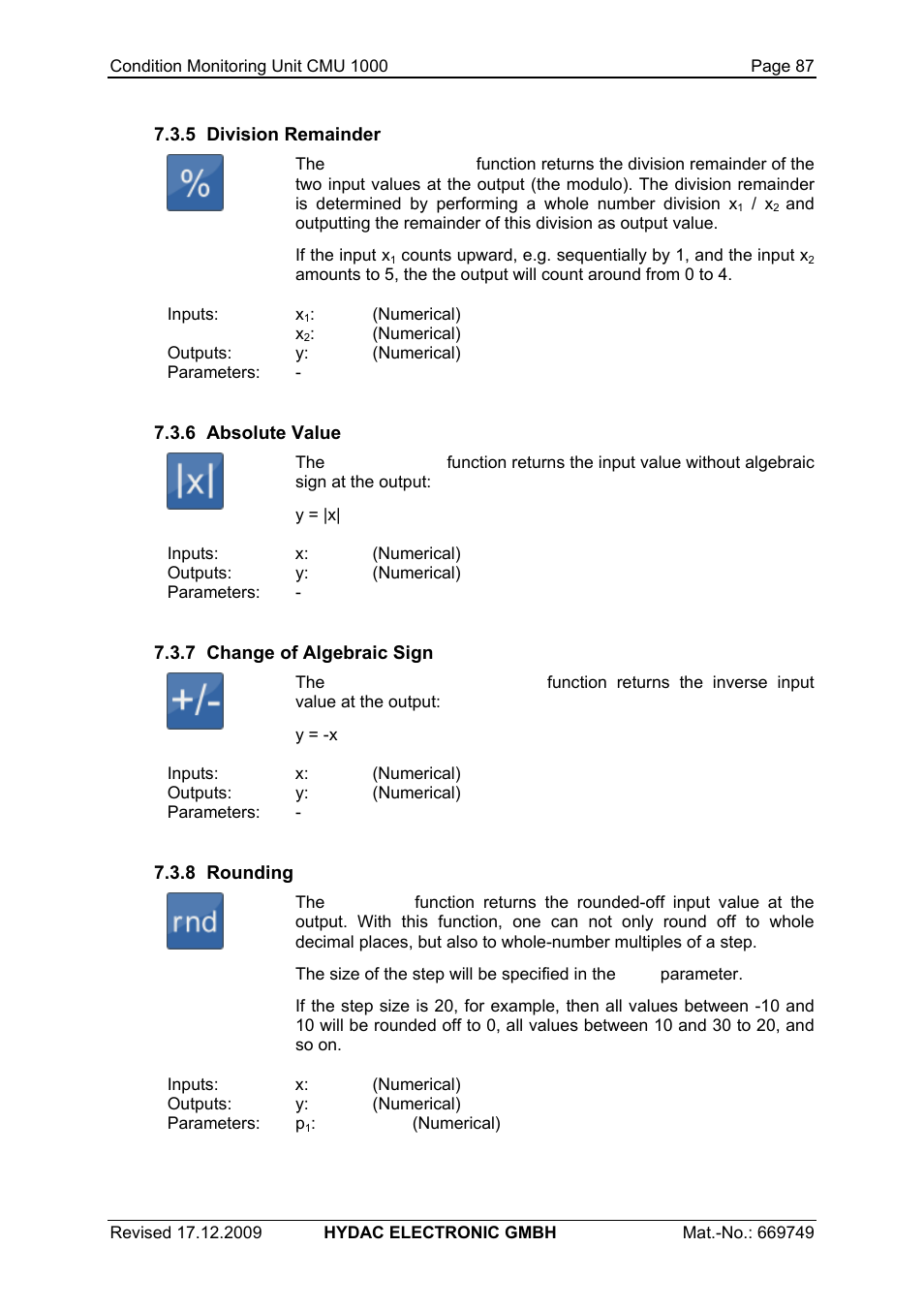 HYDAC CMU 1000 User Manual | Page 87 / 122