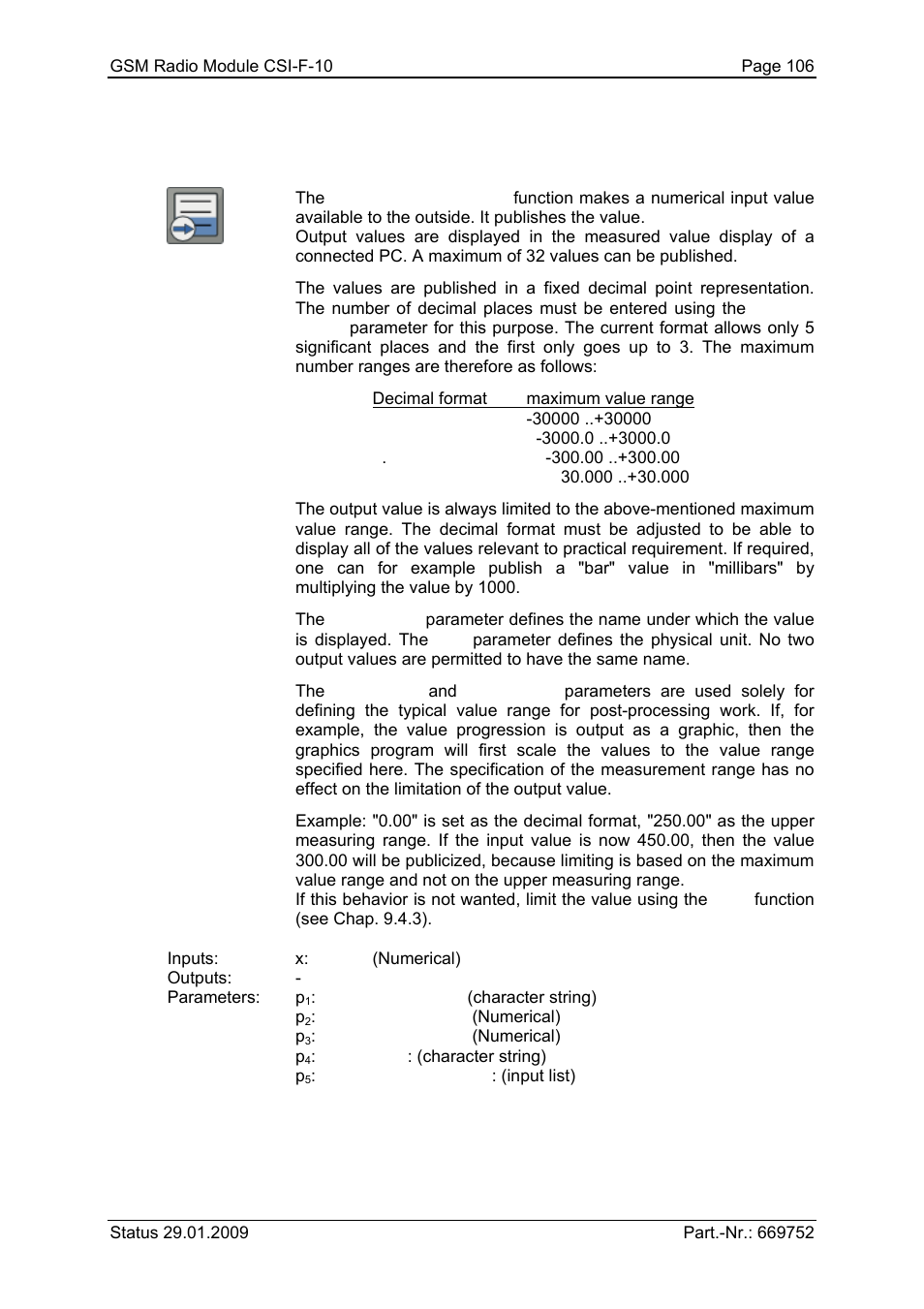9 result values | HYDAC CSI-F-10 User Manual | Page 106 / 120