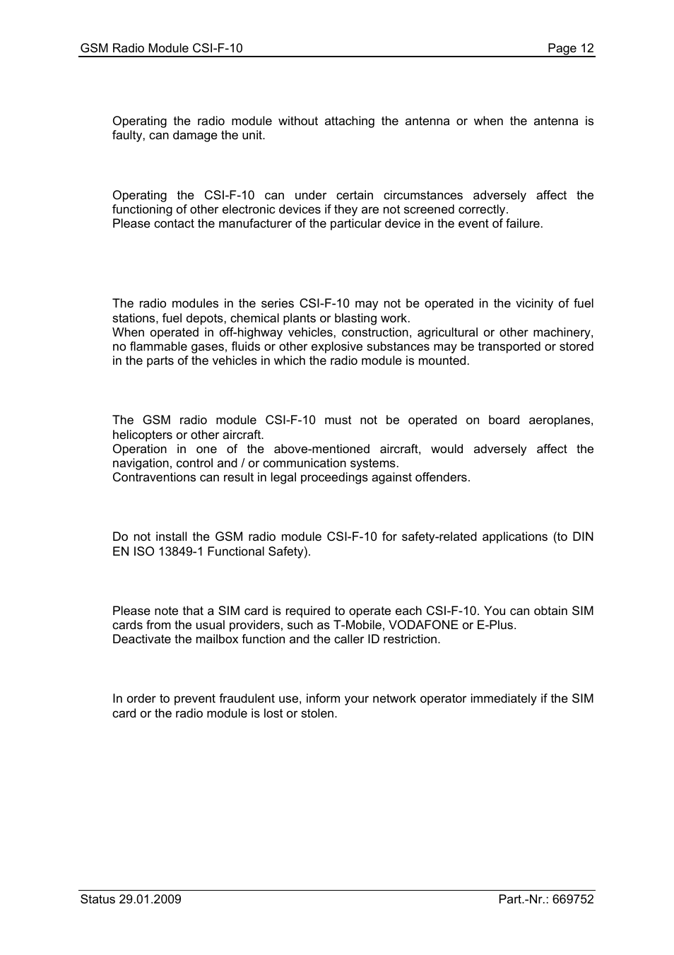 HYDAC CSI-F-10 User Manual | Page 12 / 120