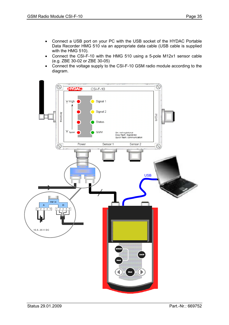 1 device connection | HYDAC CSI-F-10 User Manual | Page 35 / 120