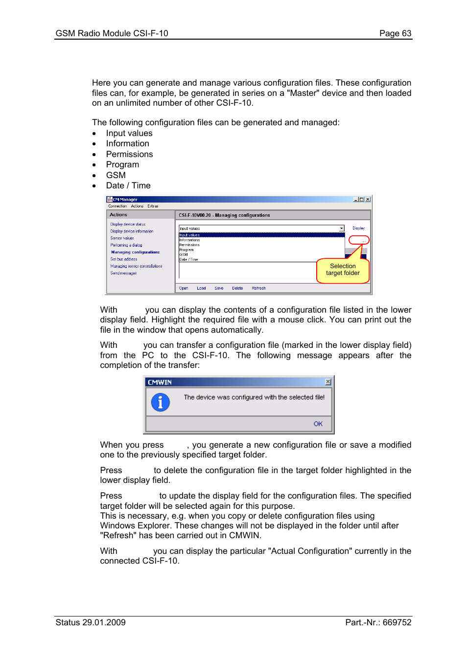 5 managing configurations | HYDAC CSI-F-10 User Manual | Page 63 / 120