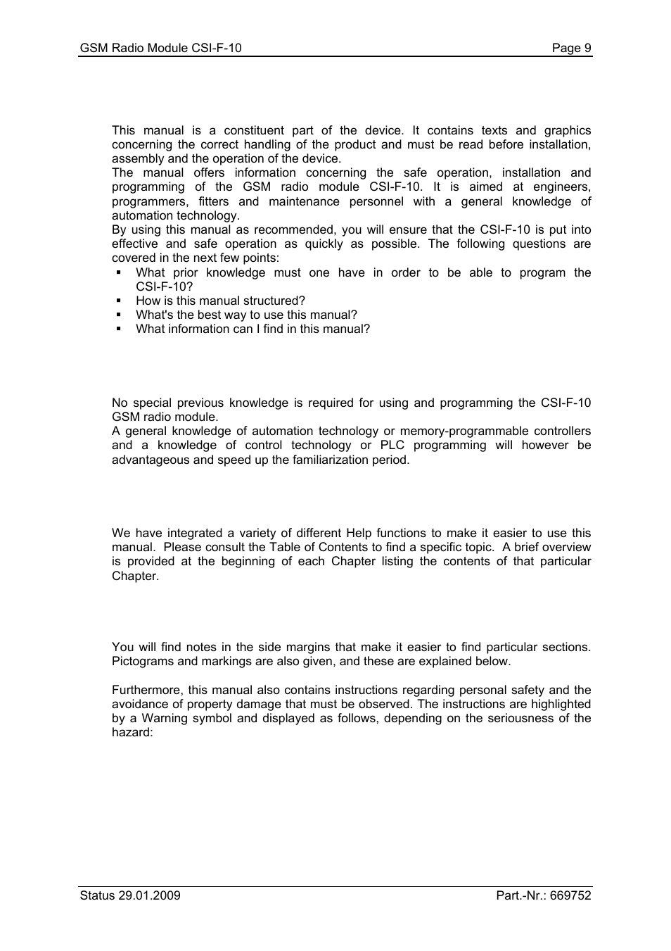 1 general | HYDAC CSI-F-10 User Manual | Page 9 / 120