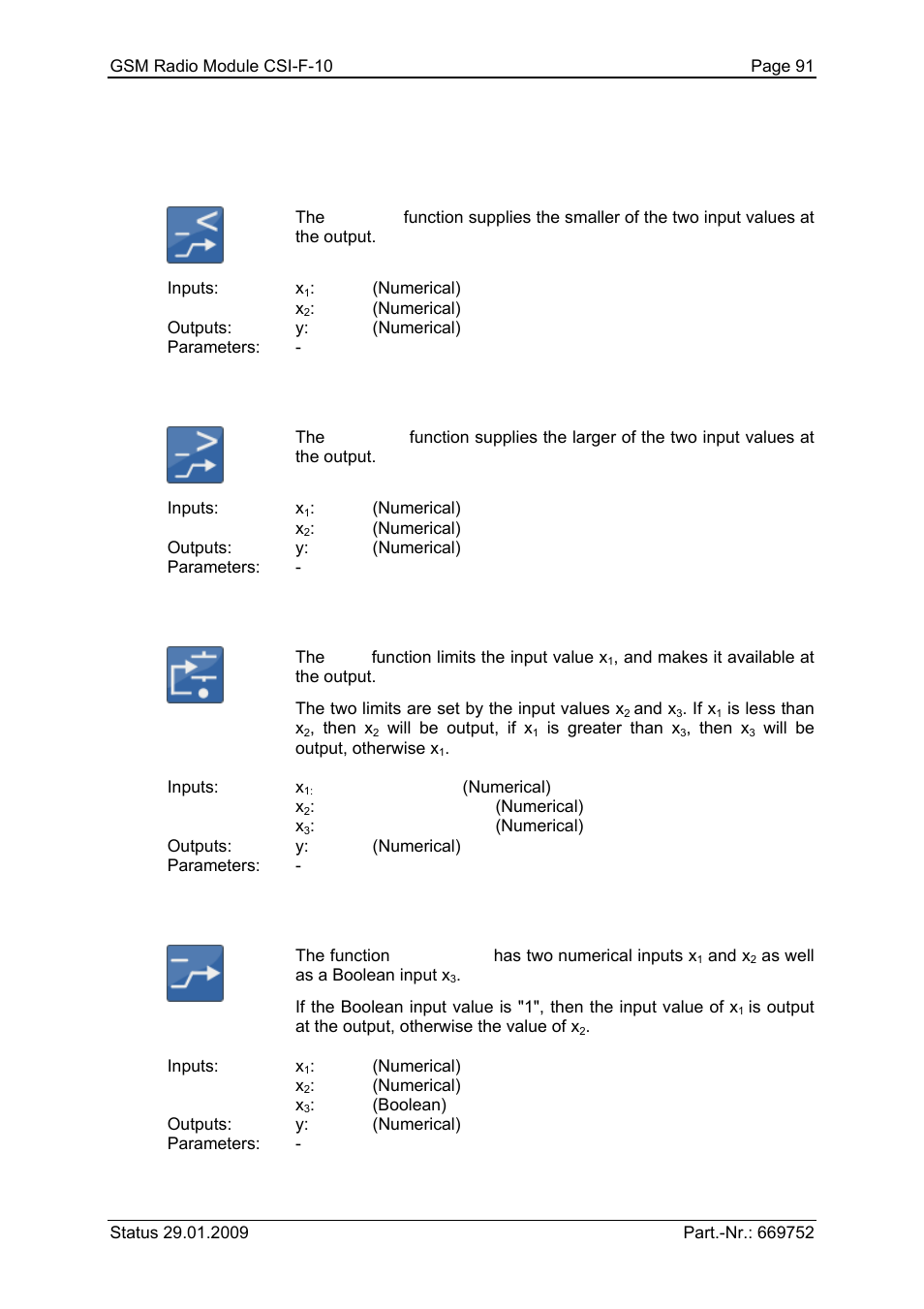 4 numerical operations, 1 minimum, 2 maximum | 3 limit, 4 if - then - else | HYDAC CSI-F-10 User Manual | Page 91 / 120