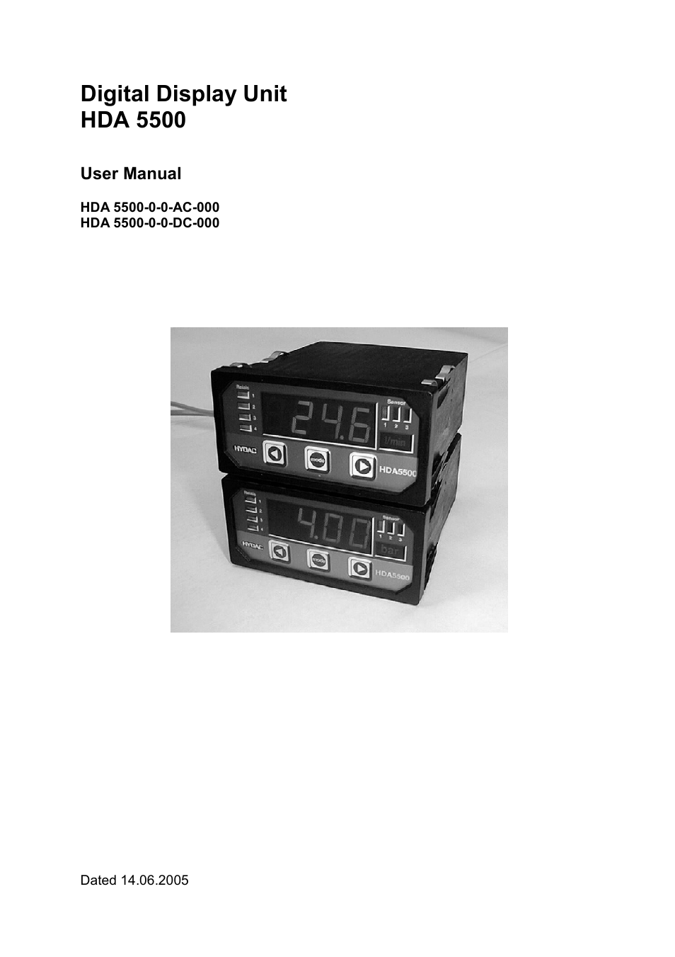 HYDAC HDA 5500-0-0-DC-000 User Manual | 19 pages