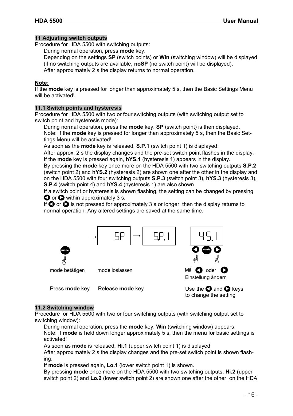 HYDAC HDA 5500-1-2-DC-000 User Manual | Page 16 / 23