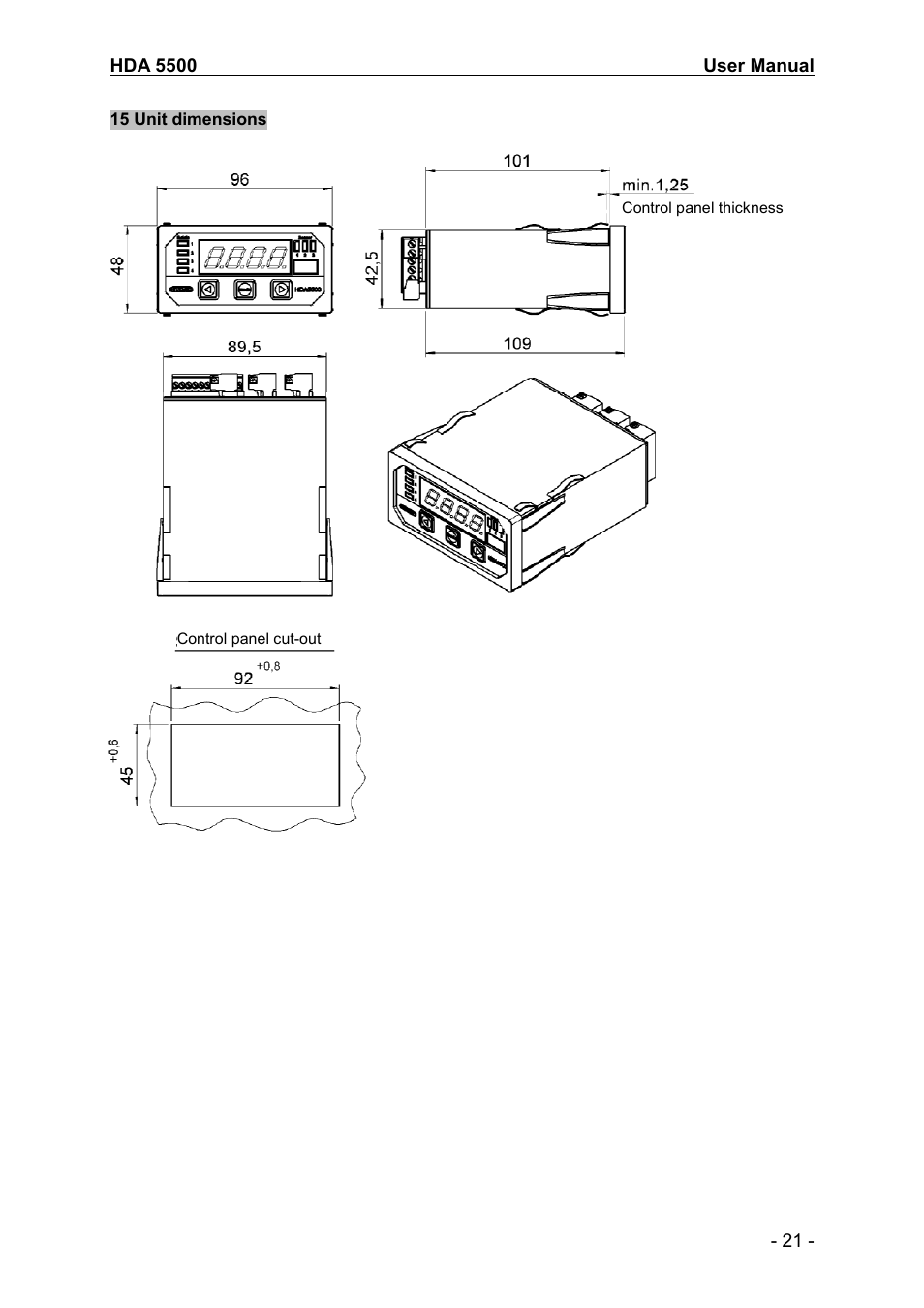 HYDAC HDA 5500-1-2-DC-000 User Manual | Page 21 / 23