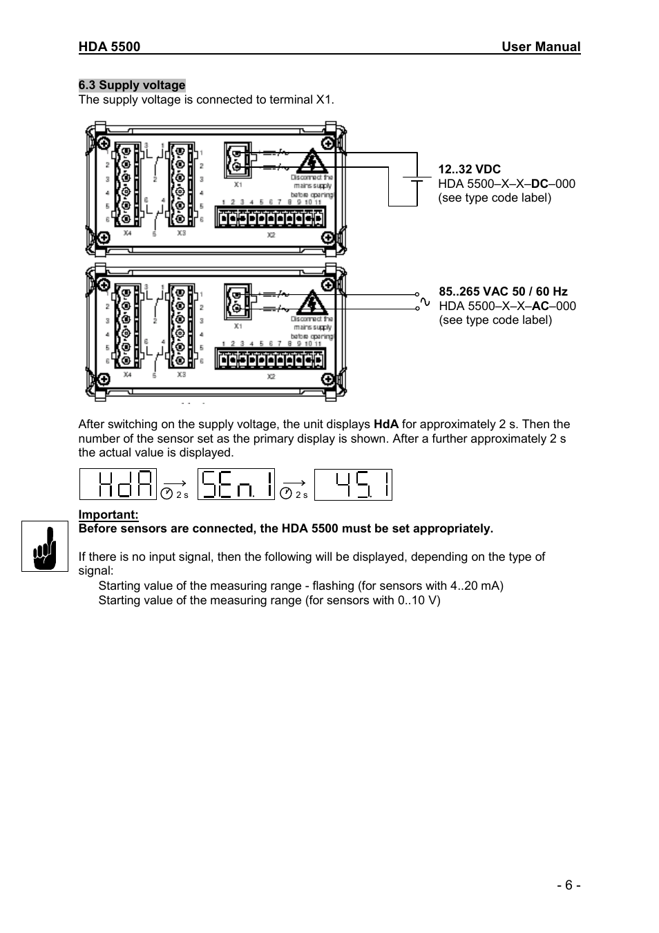 HYDAC HDA 5500-1-2-DC-000 User Manual | Page 6 / 23