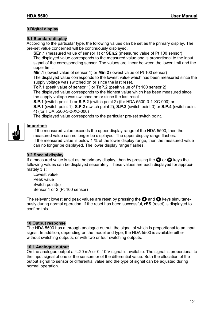 HYDAC HDA 5500-3-2-DC-000 User Manual | Page 12 / 23