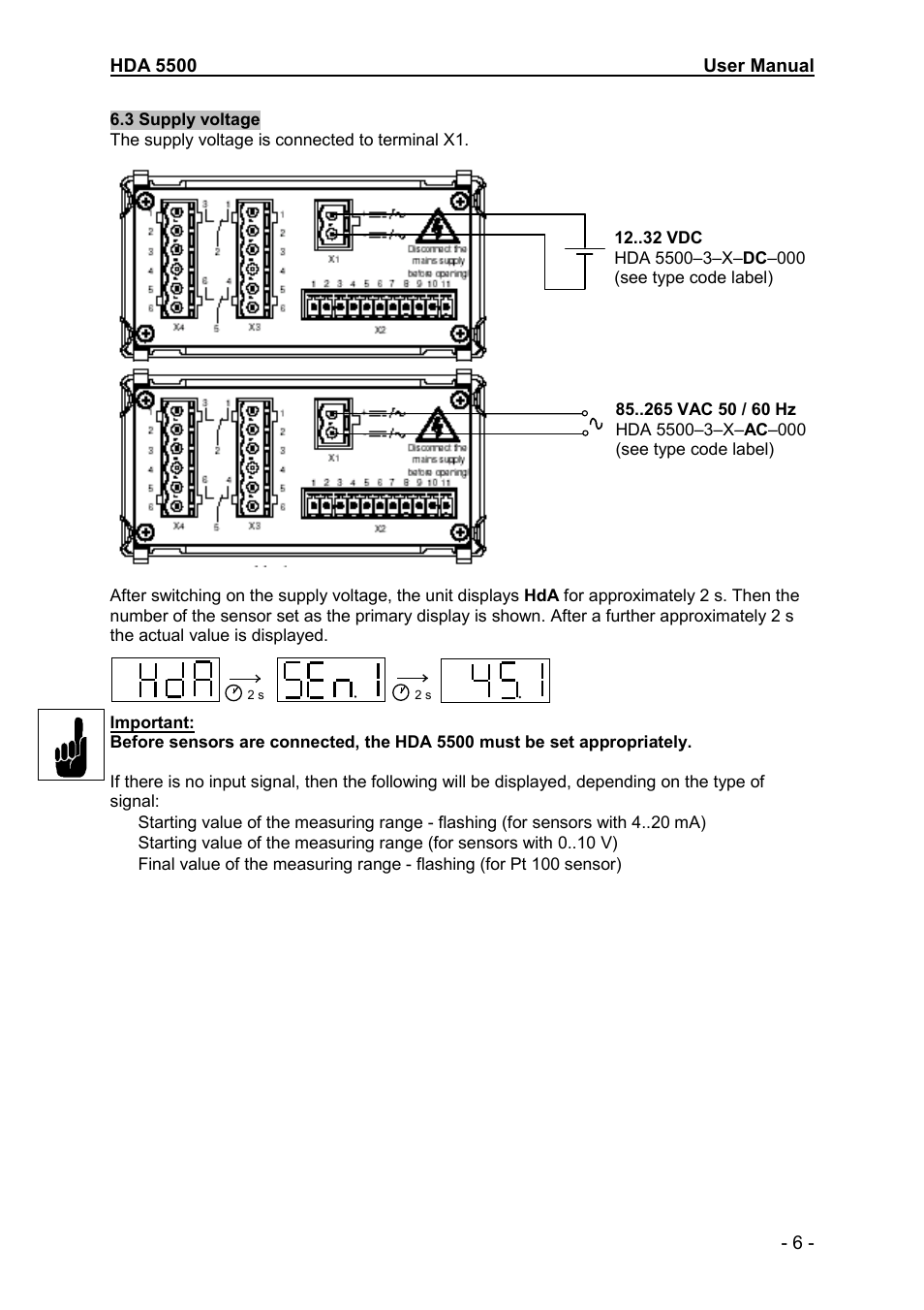 HYDAC HDA 5500-3-2-DC-000 User Manual | Page 6 / 23