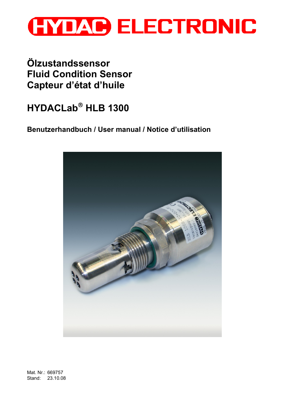 HYDAC HLB 1300 User Manual | 46 pages