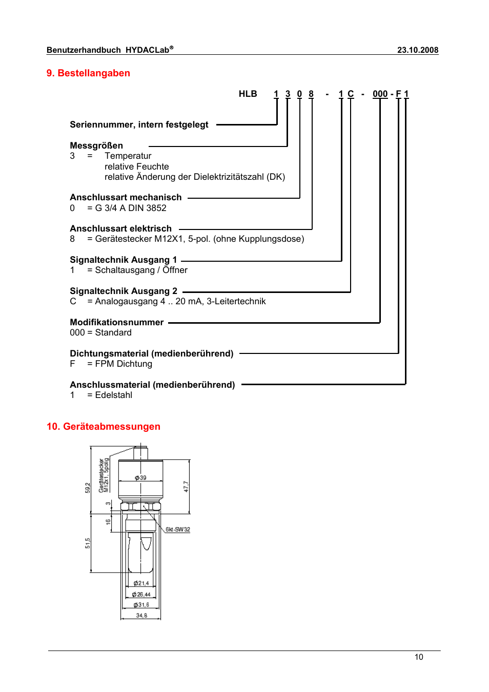 HYDAC HLB 1300 User Manual | Page 10 / 46