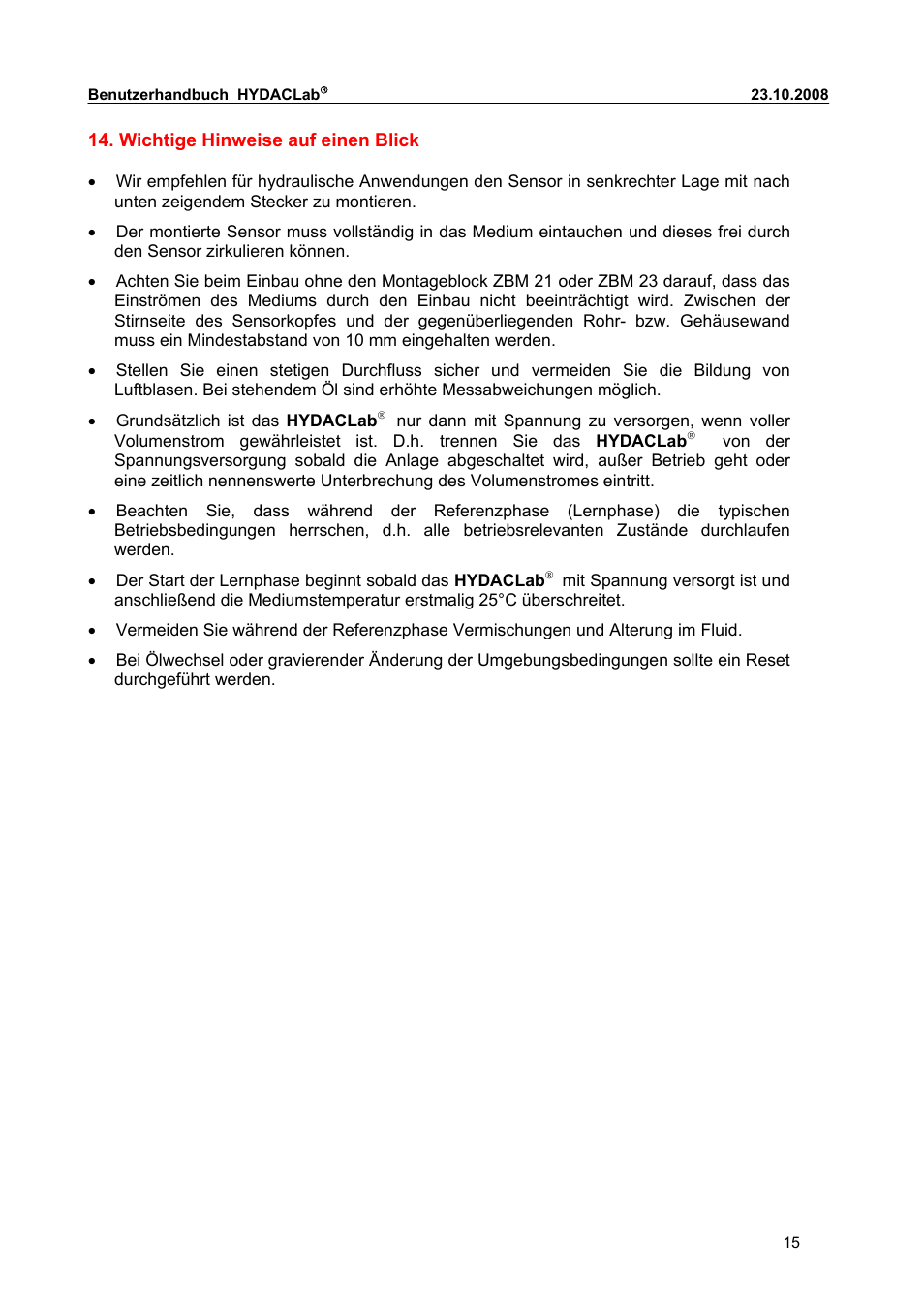 HYDAC HLB 1300 User Manual | Page 15 / 46