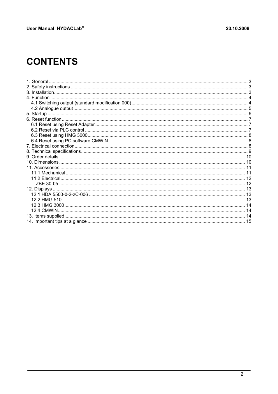 HYDAC HLB 1300 User Manual | Page 17 / 46